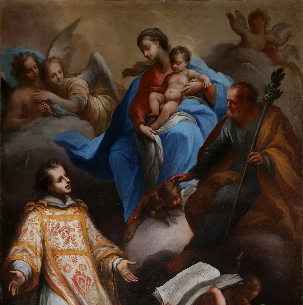 Sacra Famiglia con San Lorenzo - chiesa di Santa Maria di Loreto, Palazzolo, dettaglio